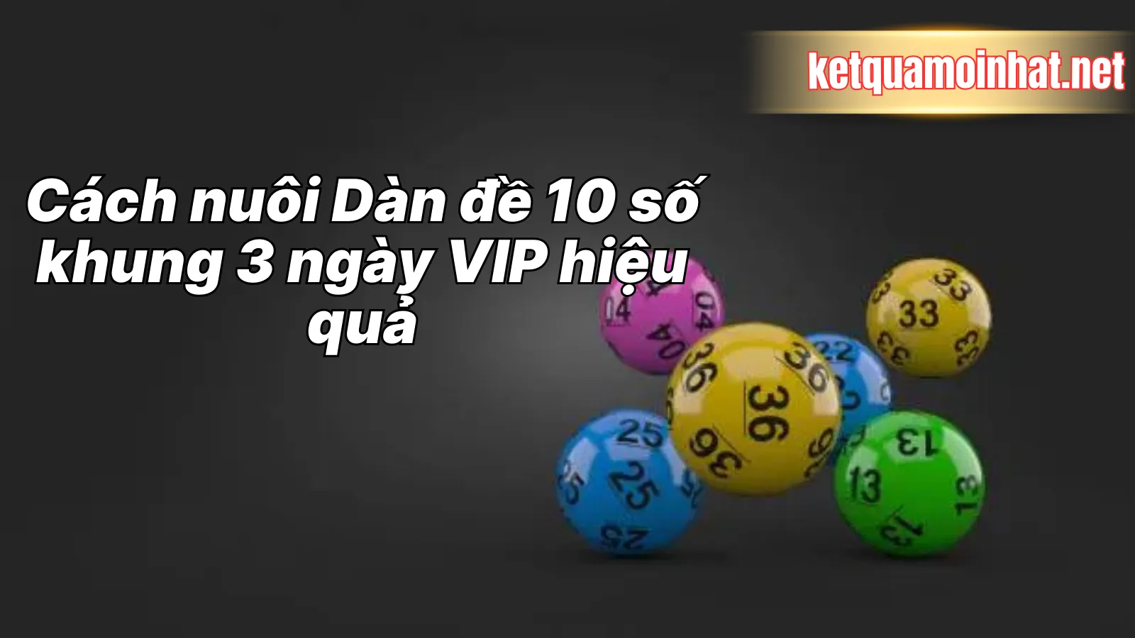 Cách nuôi Dàn đề 10 số khung 3 ngày VIP hiệu quả